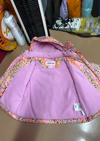 Avrupa Renkli Kapüşonlu Kız Çocuk Montu - Görsel 7