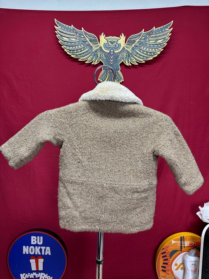 Kürk Detaylı Erkek Çocuk Yün Kaban - Görsel 3