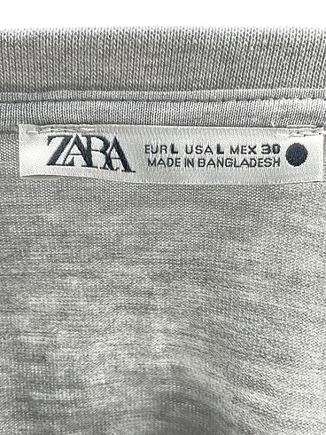 l Beden gri Renk Zara T-shirt %70 İndirimli.