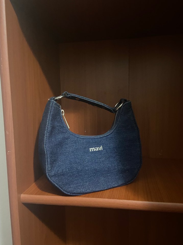 Mavi Kadın Kot Çanta Fermuarlı - Görsel 2