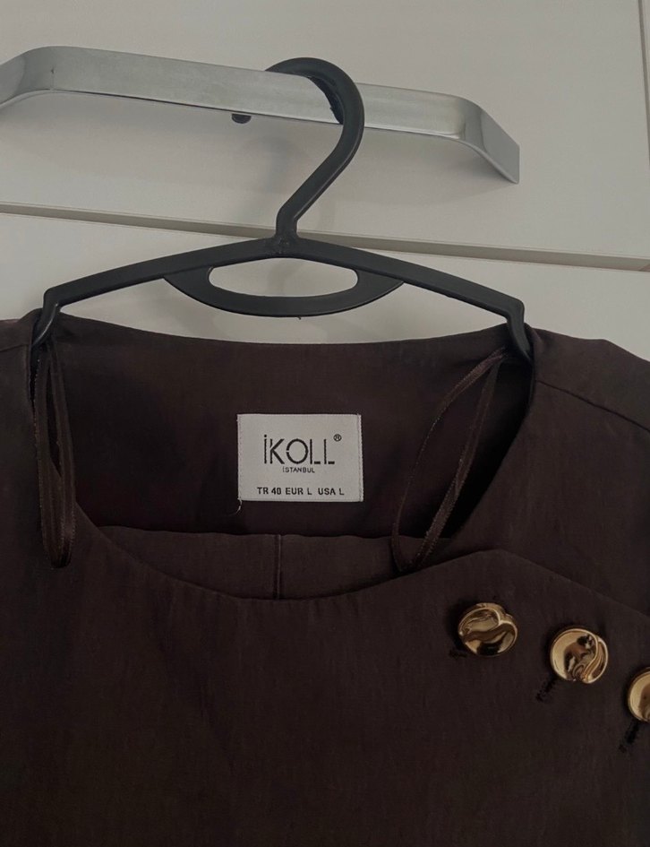 Kahverengi Deri Kemerli Midi Kadın Yelek Takım - Görsel 3