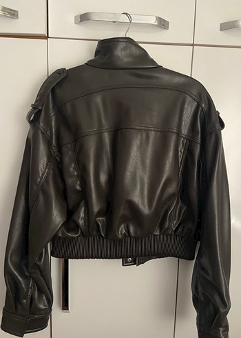 Zara Kadın Siyah Deri Ceket - Görsel 7