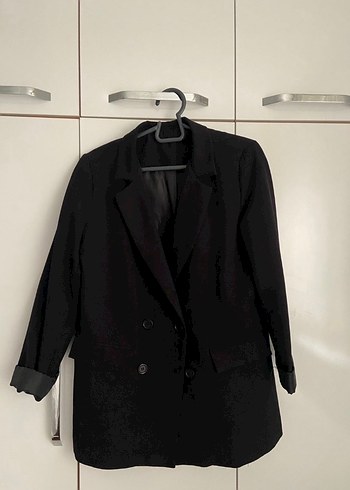 Siyah Kadın Midi Blazer Ceket - Görsel 2