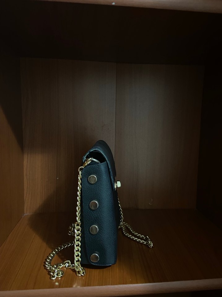 Siyah Deri Kadın Omuz Çantası - Görsel 3