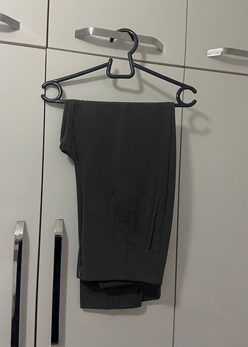 Gri Kumaş Kadın Pantolon Tokalı - Görsel 2