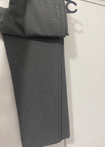 Gri Kumaş Kadın Pantolon Tokalı - Görsel 3