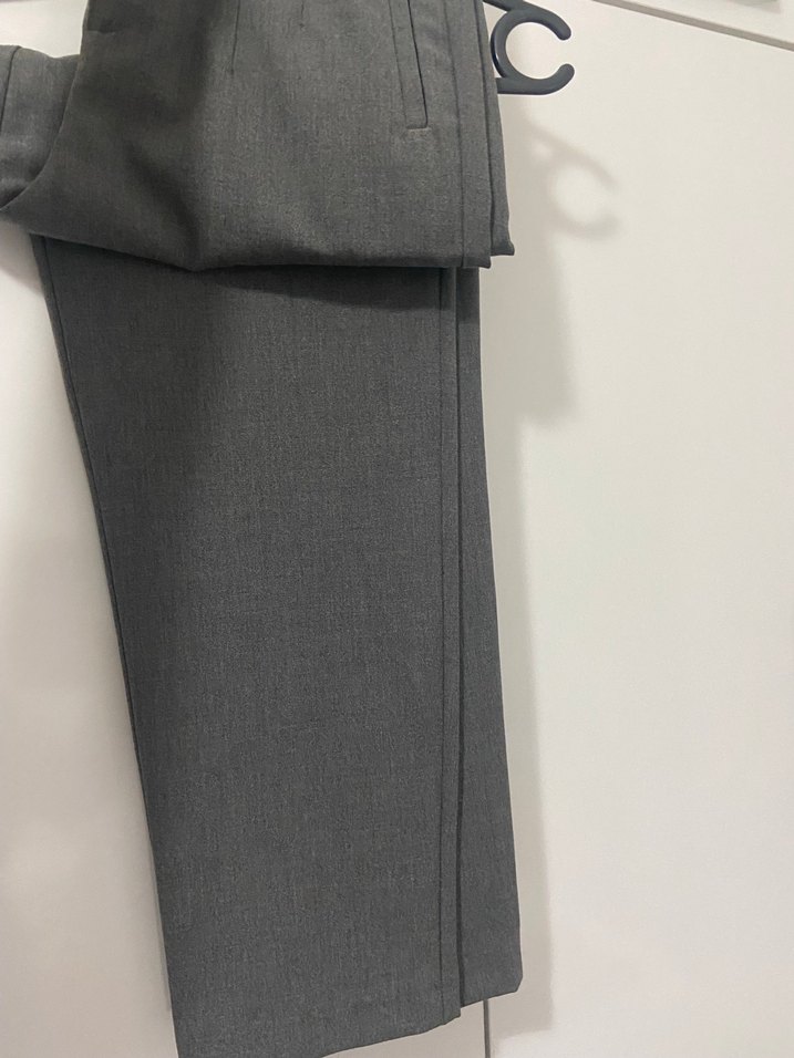 Gri Kumaş Kadın Pantolon Tokalı - Görsel 3