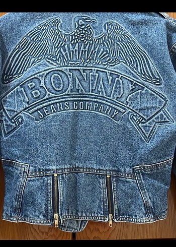 Kemerli Baskılı Mavi Kadın Denim Ceket