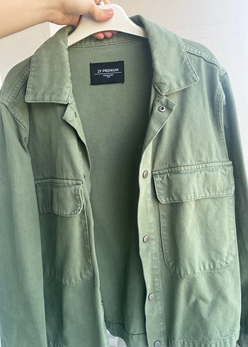 Düğmeli Yeşil Keten Kadın Ceket - Görsel 2