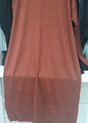 xl Beden Kadın Kahverengi Uzun Triko tunik