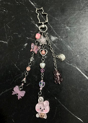 Pembe Boncuklu Anahtarlık