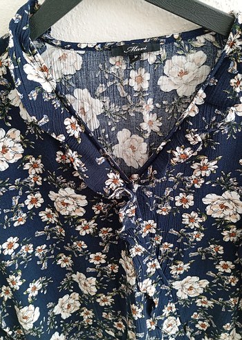 Mavi Jeans Bohem Çiçek Desenli Uzun Kollu V Yaka Bluz