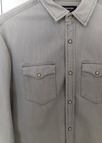 Mavi Jeans Jack jones Gri Denim Düğmeli Erkek Gömlek