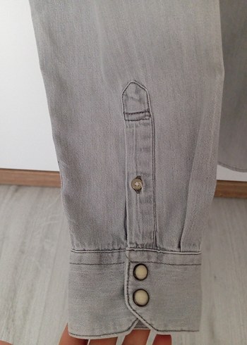 m Beden gri Renk Jack jones Gri Denim Düğmeli Erkek Gömlek