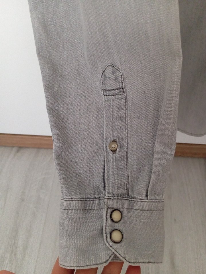 Jack jones 
Gri Denim Düğmeli Erkek Gömlek - Görsel 4