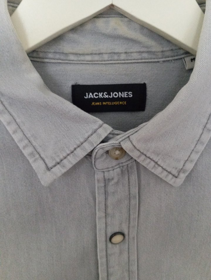 Jack jones 
Gri Denim Düğmeli Erkek Gömlek - Görsel 3