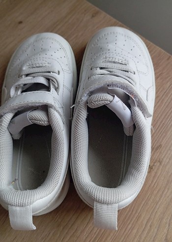 Erkek Çocuk Beyaz Spor Ayakkabı Cırt Cırtlı - Görsel 4