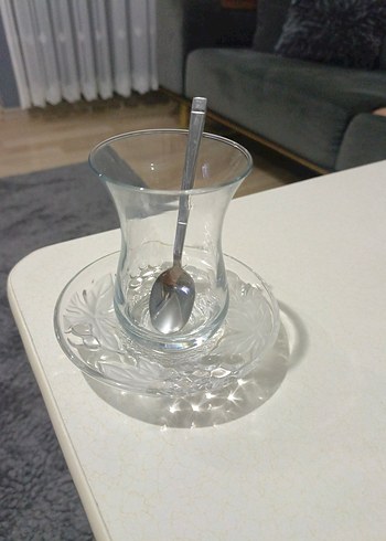 Beden beyaz Renk 6 Parça Gri Saplı Çay Kaşığı Seti