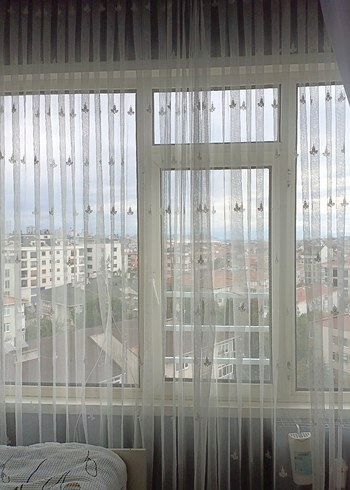 Beyaz Modern Düz Tül Perde en 255 santim boy 252 santim