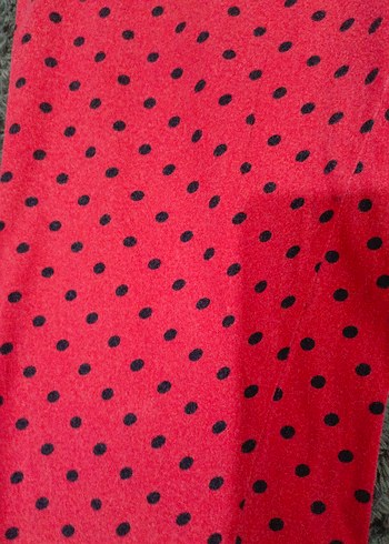 11-12 Yaş Beden Puantiyeli kırmızı alt pijama