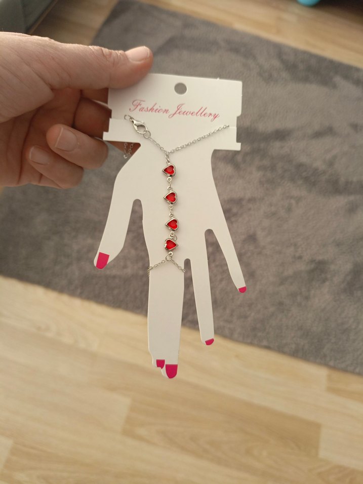 Kırmızı Boncuklu Kadın El Zinciri - Görsel 3