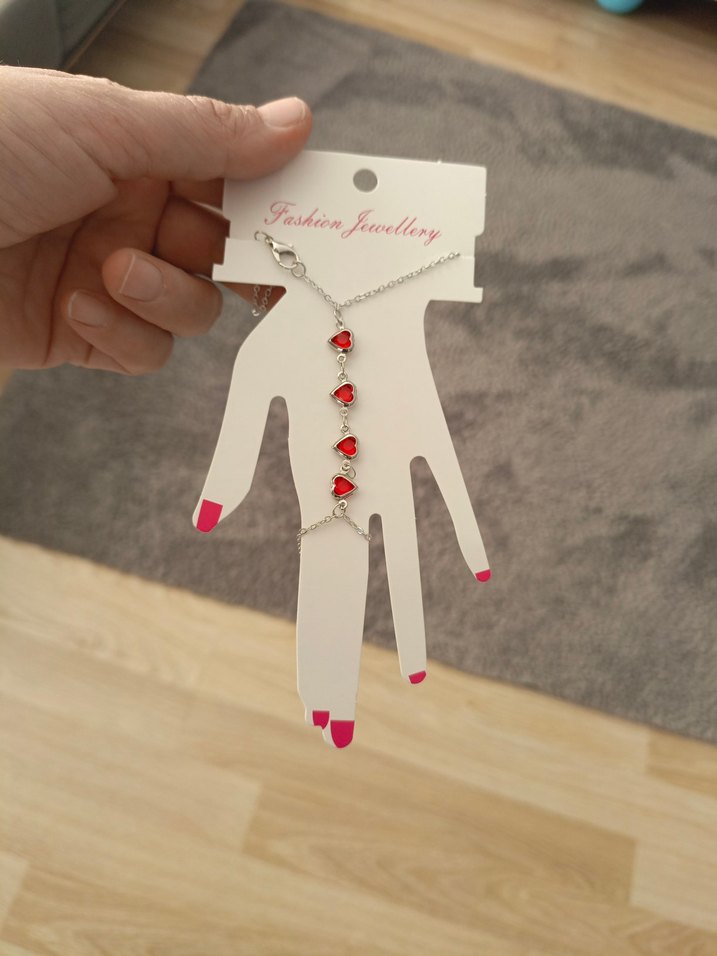 Kırmızı Boncuklu Kadın El Zinciri - Görsel 4