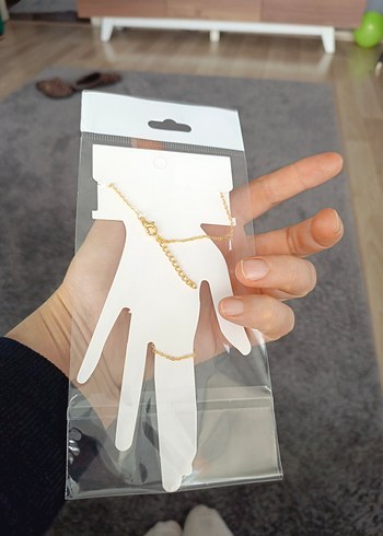 Renkli Boncuklu Altın Renkli Kadın El Zinciri - Görsel 7