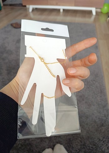 Renkli Boncuklu Altın Renkli Kadın El Zinciri - Görsel 8