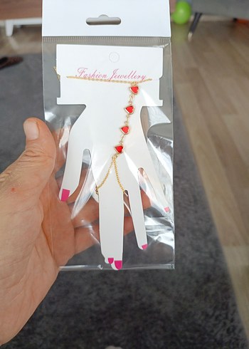 Renkli Boncuklu Altın Renkli Kadın El Zinciri - Görsel 3