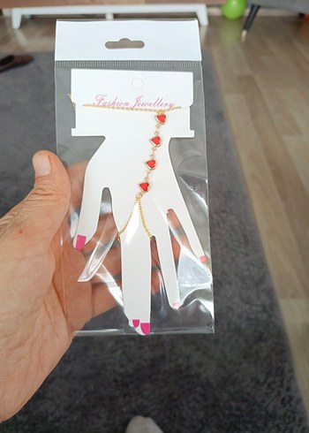 Renkli Boncuklu Altın Renkli Kadın El Zinciri - Görsel 5