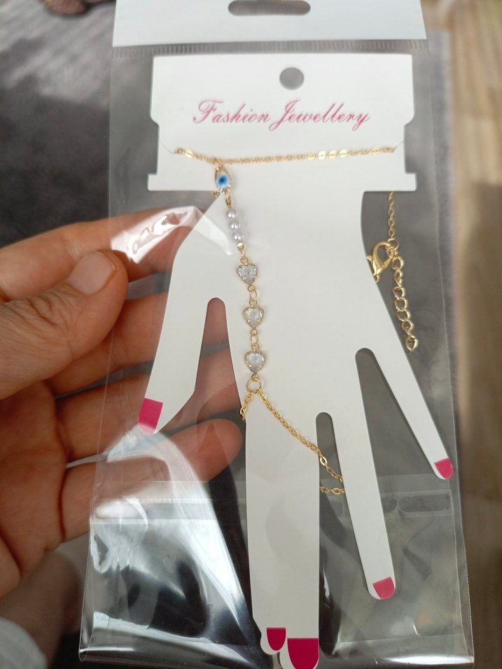 Altın Renkli Zincir Detaylı Kadın El Zinciri - Görsel 4