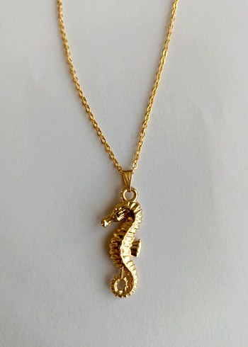 Altın Renkli Denizatı Kolye - Görsel 2