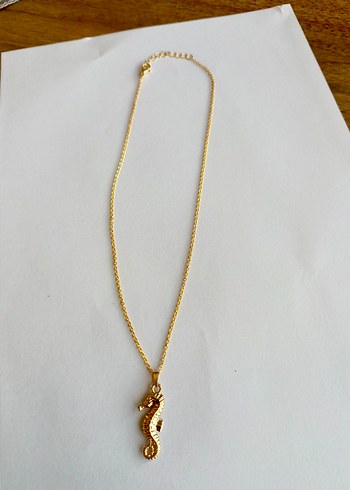 Altın Renkli Denizatı Kolye - Görsel 3