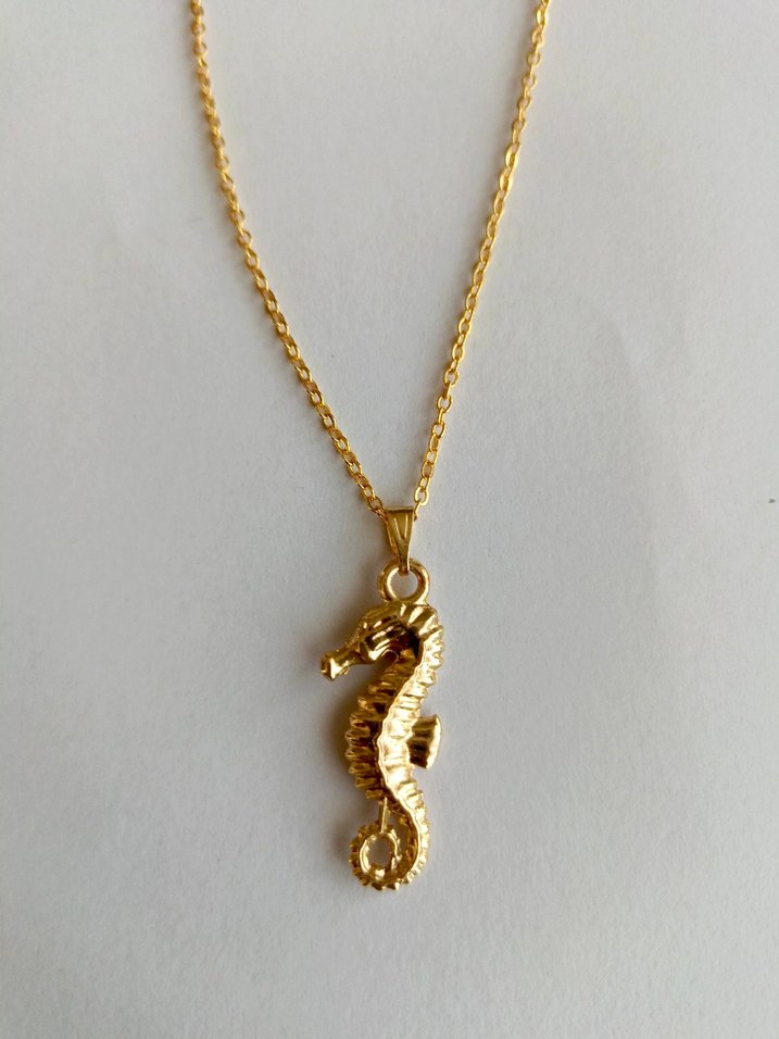 Altın Renkli Denizatı Kolye - Görsel 2