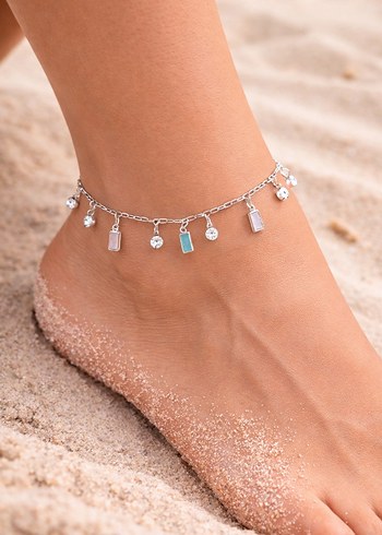 Turkuaz Boncuklu Bohem Halhal - Görsel 4