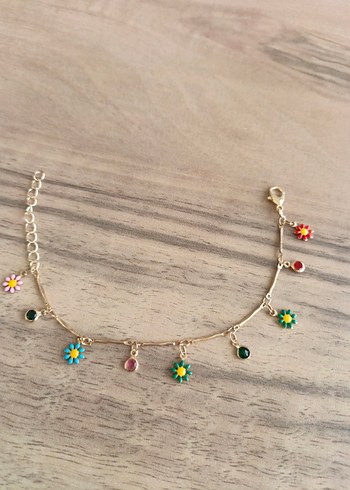 Renkli Boncuklu Çiçekli Kadın Halhal - Görsel 2