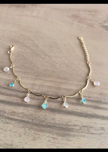 Turkuaz Boncuklu Bohem Halhal - Görsel 2