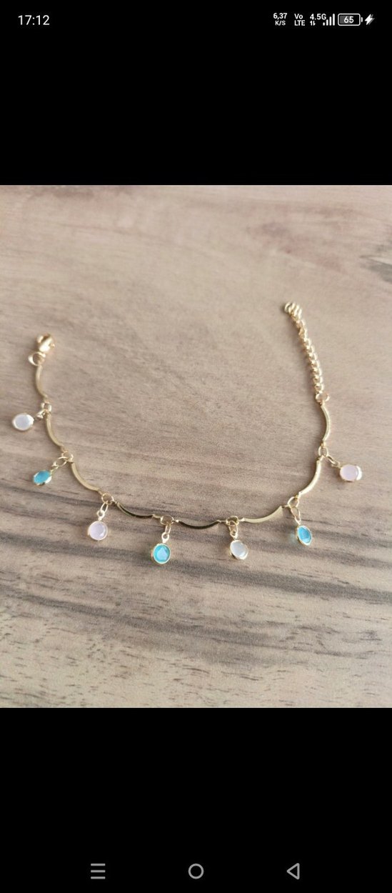 Turkuaz Boncuklu Bohem Halhal - Görsel 2