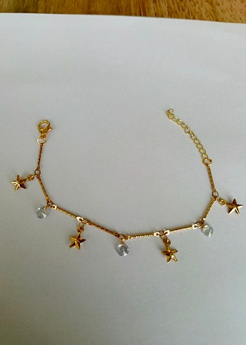 Zincir Detaylı Altın Renkli Kadın Bileklik - Görsel 2