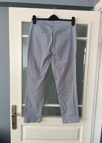 Diğer Kadın Gri Desenli Kemerli Kumaş Pantolon