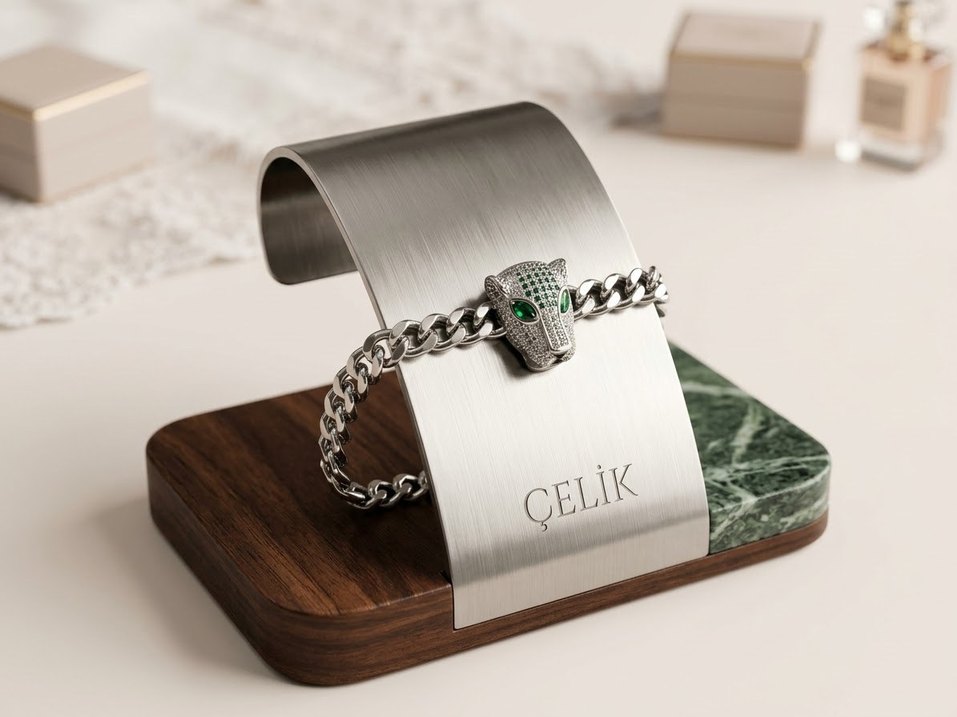 Çelik Kaplan Kolye — görsel 2/3