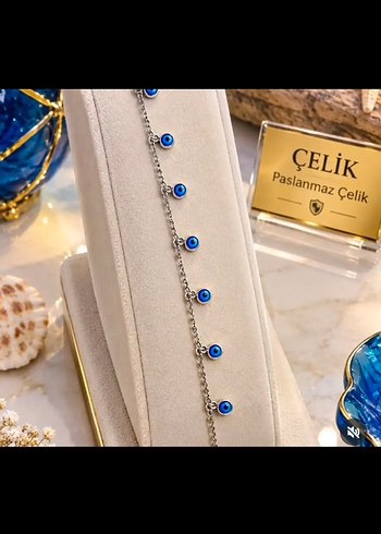 Accessorize  Mavi Nazar Boncugu Celik Bileklik