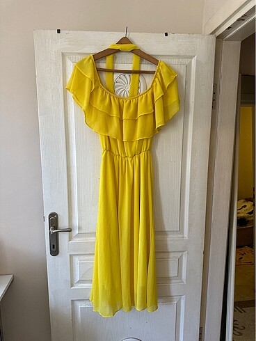 xl Beden sarı Renk Çok tatlı çok amaçlı elbise