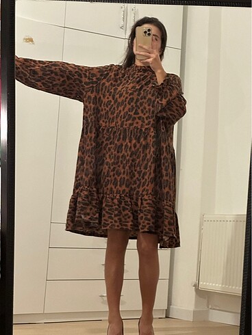 Defacto Leoparlı Elbise - Görsel 2