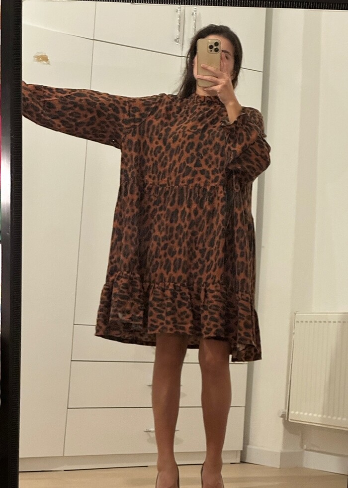 Defacto Leoparlı Elbise - Görsel 2