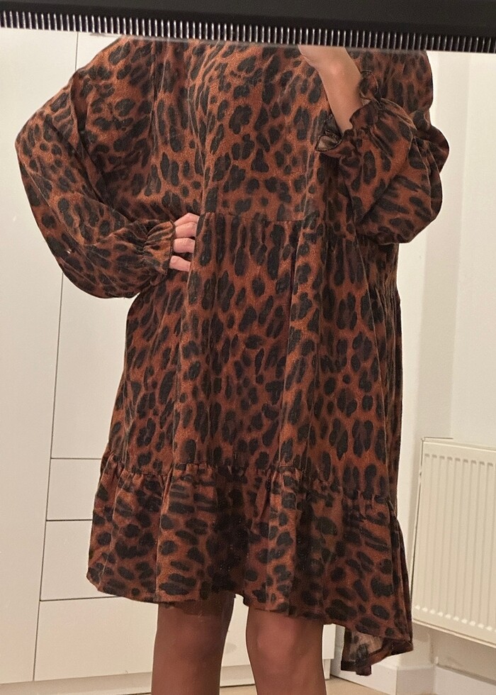 Defacto Leoparlı Elbise - Görsel 3