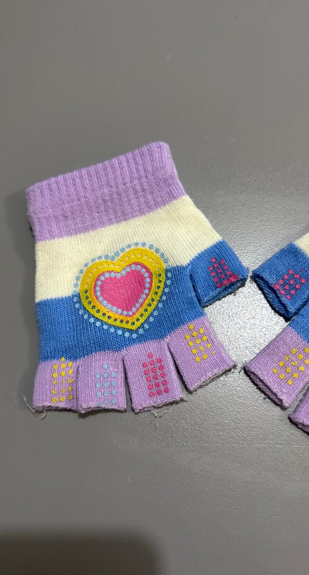 Renkli Örgü Kız Parmaksız Eldiven - Görsel 2
