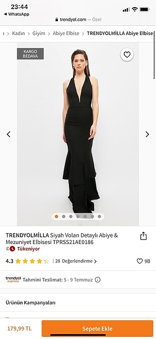 Trendyol & Milla Siyah Abiye Elbise