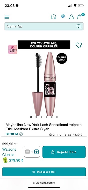  Beden ORJİNAL MAYBELLİNE RİMEL