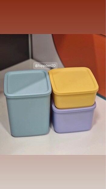 Tupperware Kübik kare 3Lü Set
